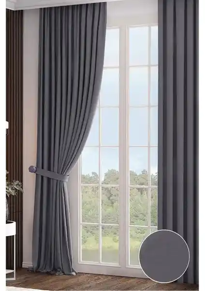 RechHome Taç Koyu Gri Fon Perde Modern Tasarım ve Kolay Kullanım Özellikleri