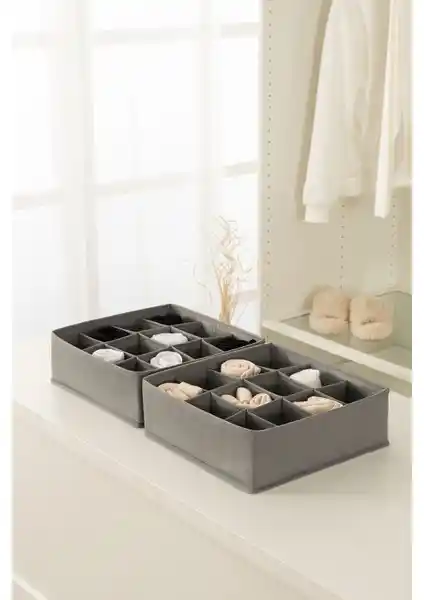 Rek Home 2'li Gri Çocuk Odası Dolap İçi Düzenleyici ile Eşyalarınızı Kolayca Organize Edin