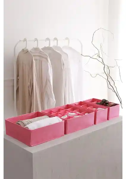 Rek Home 4'lü Çocuk Odası Dolap Çekmece Organizer Seti Fonksiyonel ve Şık Tasarım