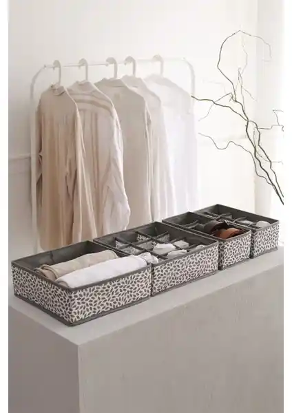 Rek Home 4'lü Gri Çocuk Odası Organizer Seti ile Düzenli ve Şık Odalar Yaratın