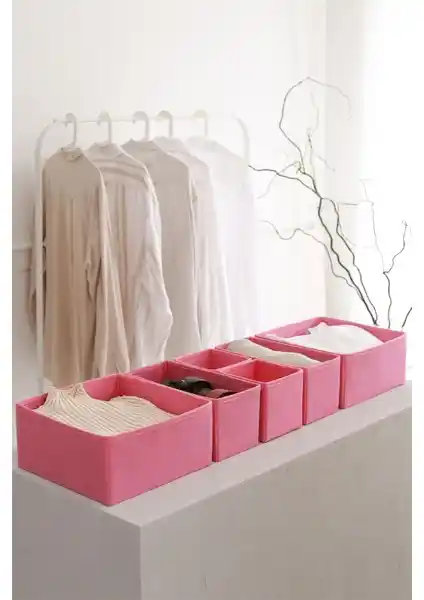 Rek Home 6'lı Pembe Çocuk Odası Düzenleyici Seti ile Pratik ve Estetik Saklama Çözümleri