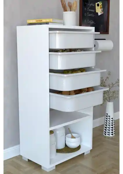 Remaks 4 Sepetli Çok Amaçlı Dolap: Çok Yönlü, Dayanıklı ve Şık Depolama Çözümü