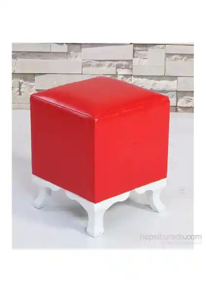 Remaks Lükens Ayak Kırmızı Kare Puf: Estetik ve Fonksiyonellik Sunan Taşınabilir Oturma Ürünü