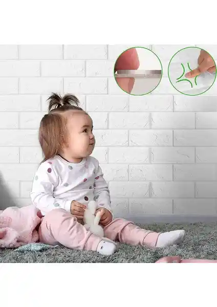 Renkli Duvarlar Kendinden Yapışkanlı Beyaz Duvar Paneli 70x38cm Modern ve Pratik Dekorasyon Çözümü