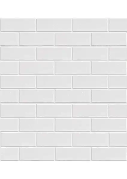 Renkli Duvarlar NW63 Beyaz Düz Tuğla Desen Panel Modern ve Uygun Dekorasyon Çözümü