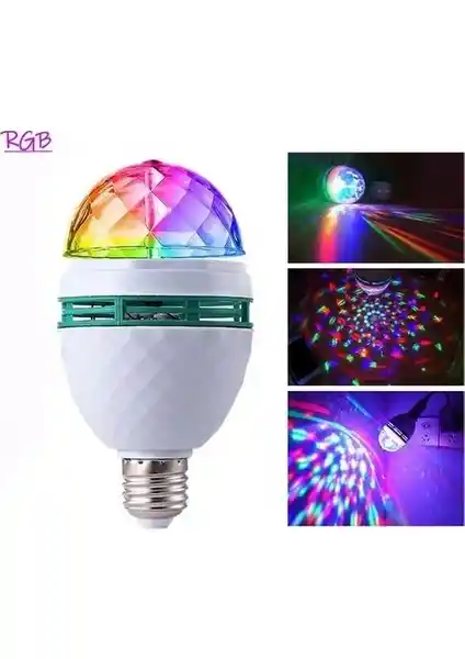 Renkli LED Döner Başlıklı Disko Topu Ampulü ile Etkileyici Atmosferler Yaratın