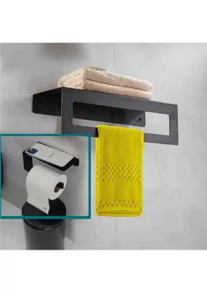 Risingmaber Metal Banyo Askılığı ve Tuvalet Kağıdı Askılığı Seti Modern ve Dayanıklı Tasarım