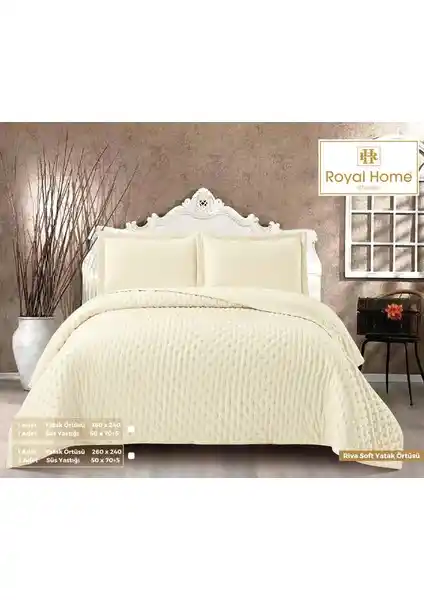 Royal Home Riva Soft Çift Kişilik Yatak Örtüsü Seti Şık ve Konforlu Tasarım