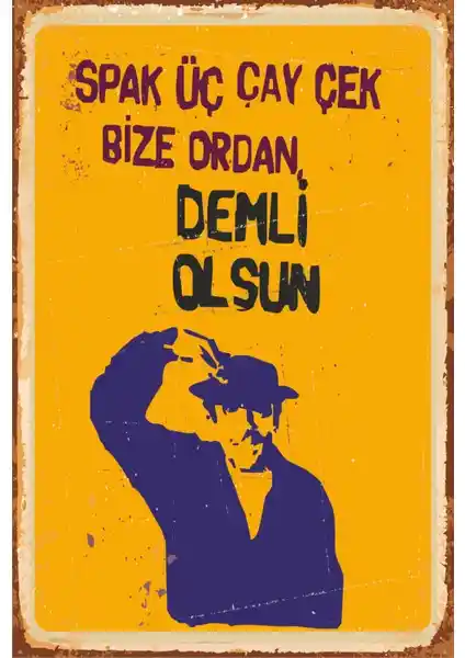 Sadri Alışık Temalı Retro Vintage Ahşap Poster Dekorasyon ve Koleksiyon Ürünü