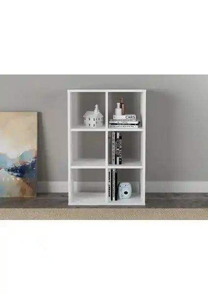 Sanal Mobilya Cube 6 Raflı Kitaplık: Modern ve Güvenilir Depolama Çözümü