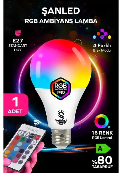 ŞANLED RGB LED Ampül ile Modern ve Çok Fonksiyonlu İç Mekan Aydınlatma Çözümü