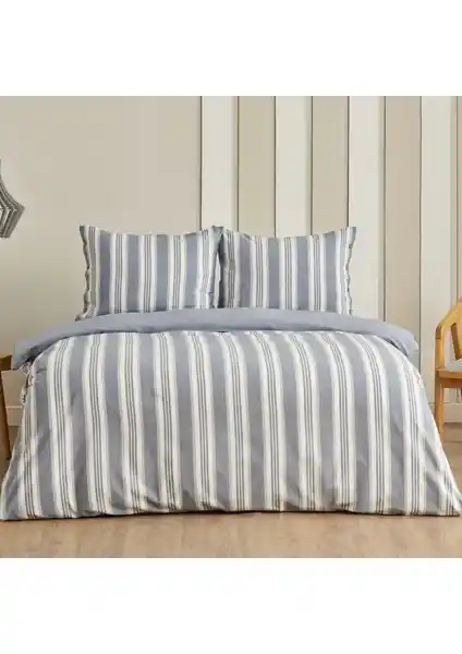 Sarah Anderson Rosery Çift Kişilik Ipliği Boyalı Mavi Nevresim Takımı Detayları ve Özellikleri