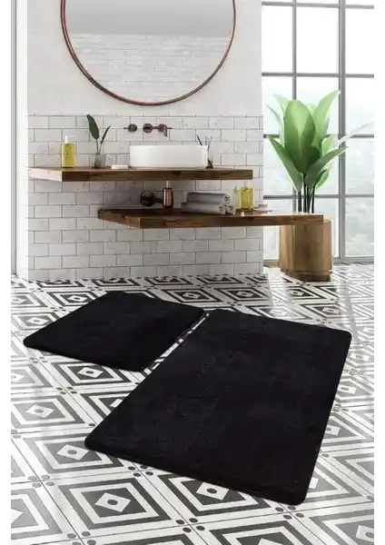 Sarar 2'li Siyah Banyo Paspas Takımı Modern Tasarım ve Güvenlik Özellikleriyle