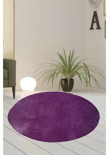 Sarar Yuvarlak Post Peluş Banyo Paspas Takımı Lila: Konfor ve Şıklık Sunan Modern Banyo Aksesuarı