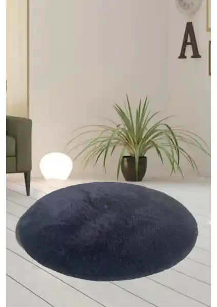 Sarar Yuvarlak Post Peluş Banyo Paspas Takımı Siyah Modern ve Kullanışlı Tasarım