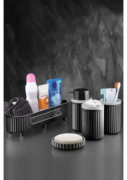 Sas Siyah 5'li Banyo Seti Modern ve Şık Tasarımıyla Ev Dekorasyonunu Tamamlar