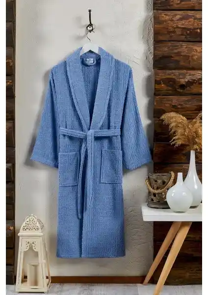 Semecca Günlük Desenli Şal Yaka Bukle Bornoz ile Konfor ve Şıklık Bir Arada