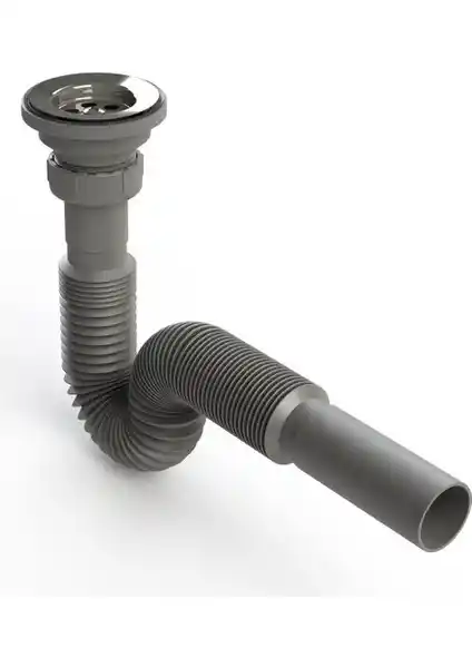 ŞENEL Metal Ağızlı Körüklü Lavabo Gider Borusu Dayanıklı ve Estetik Çözüm