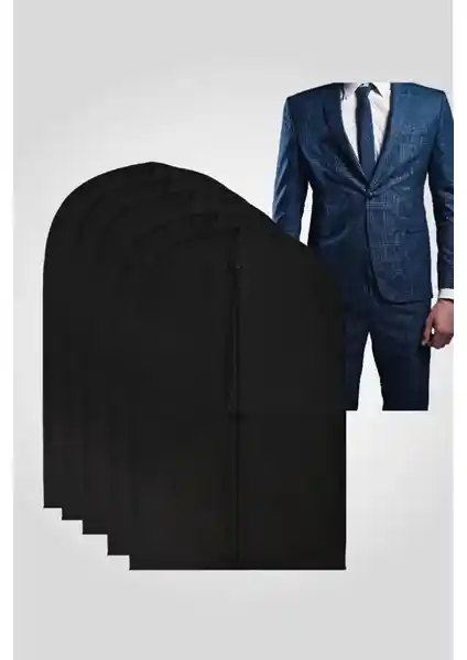 Serstil 5 Adet Siyah Takım Elbise Kılıfı - Dayanıklı ve Kullanışlı Saklama Çözümü