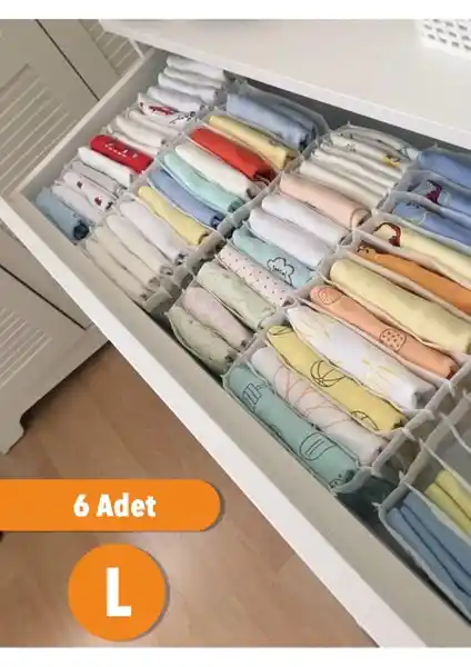 Serstil 6'lı Büyük 8 Gözlü Çekmece İçin Çok Amaçlı Düzenleyici Seti