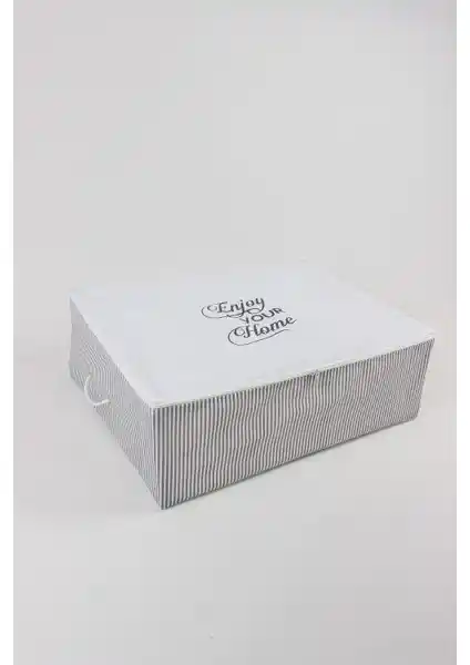 Serstil Gri Büyük Boy Baza Altı Çizgili Hurç ile Ev Düzeninizi Şık ve Fonksiyonel Hale Getirin