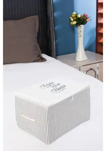 Serstil Mini Boy Baskı Detaylı Gri Çizgili Hurç ile Pratik ve Şık Saklama Çözümleri