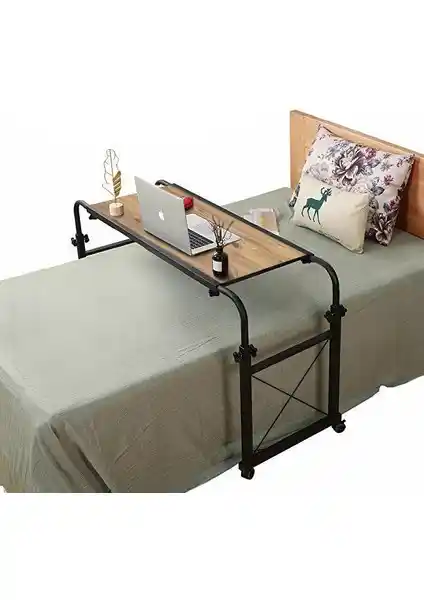 Servetavcı Atlantik Çam Tekerlekli Tek Kişilik Yatak Masası - Ayarlanabilir ve Dayanıklı Tasarım