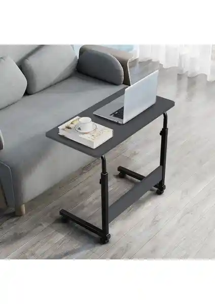Servetavcı Yükseklik Ayarlı Laptop Sehpası ve Çalışma Masası Antrasit Tekerli