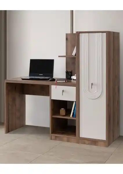 Setay Bilgisayar Masası ve Kitaplık Seti Modern Çalışma Ortamları İçin Fonksiyonel Tasarım