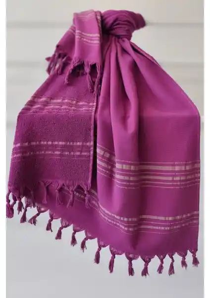 Sevim Mürdüm Çizgili Havlu Peştemal: Şık ve Fonksiyonel Plaj ve Hamam Ürünü