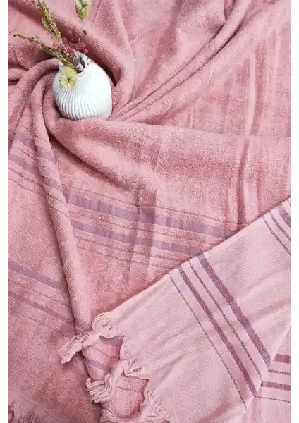 Sevim Tek Yüzlü Pamuk Havlu Peştemal Gül Kurusu - Estetik ve Fonksiyonellik Sunan Plaj ve Hamam Aksesuarı