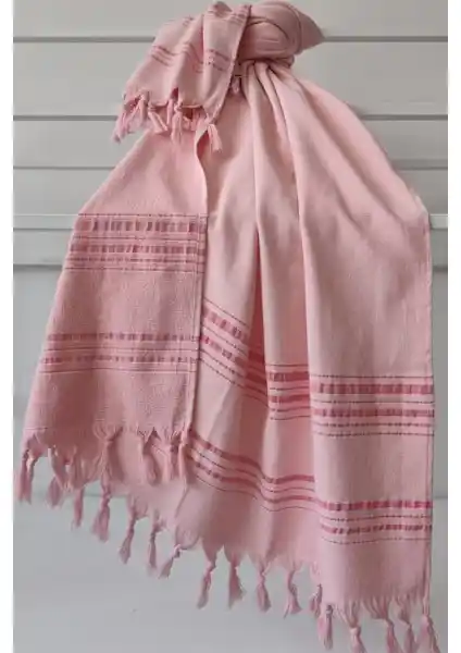 Sevim Tek Yüzlü Pamuk Havlu Peştemal Pembe 90x170 cm Şık ve Fonksiyonel Tasarım