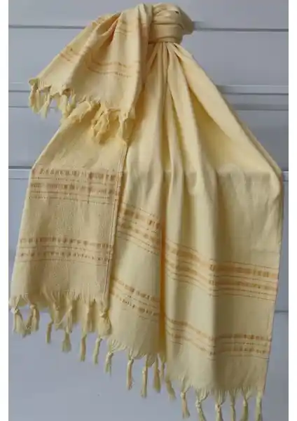 Sevim Tek Yüzlü Pamuk Havlu Peştemal Sarı Modern Tasarım ve Yüksek İşlevsellik