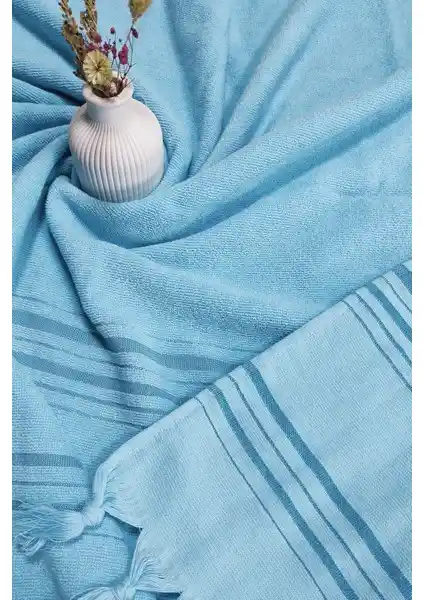 Sevim Tek Yüzlü Pamuk Havlu Peştemal Turkuaz Renkli Modern Tasarım ve Fonksiyonellik