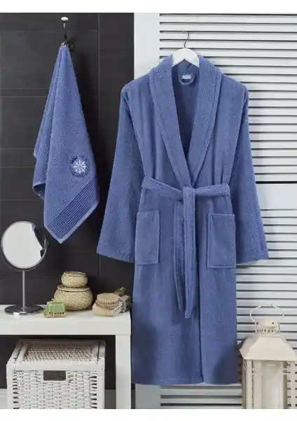 Şilay Home Havlulu Bornoz 2'li Set: Şık ve Konforlu Ev Tekstili Çözümü