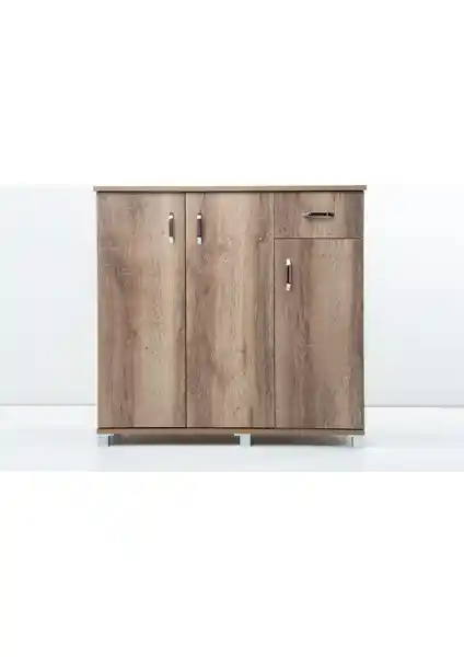 Sivas Gözde Ahşap Çekmeceli 3 Kapaklı Ayakkabılık Ev Düzeni ve Şıklık İçin Uygun