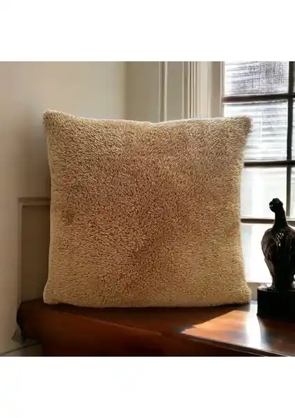 Sk Home Çift Taraflı Kuzu Peluş Teddy Teddy Kırlent Kılıfı Ev Dekorasyonunda Şıklık ve Konfor Sağlar