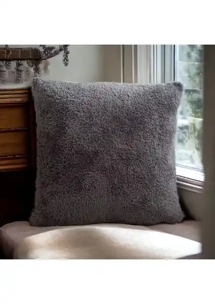 Sk Home Çift Taraflı Peluş Kırlent Kılıfı 43x43 cm Modern ve Şık Dekoratif Tasarım