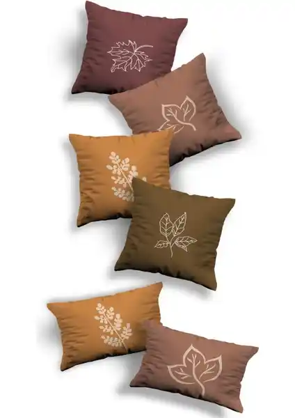 Sk Home Özel Tasarım Premium Dekoratif 6'lı Kırlent Kılıfı Seti Ev Dekorasyonuna Şıklık Katıyor