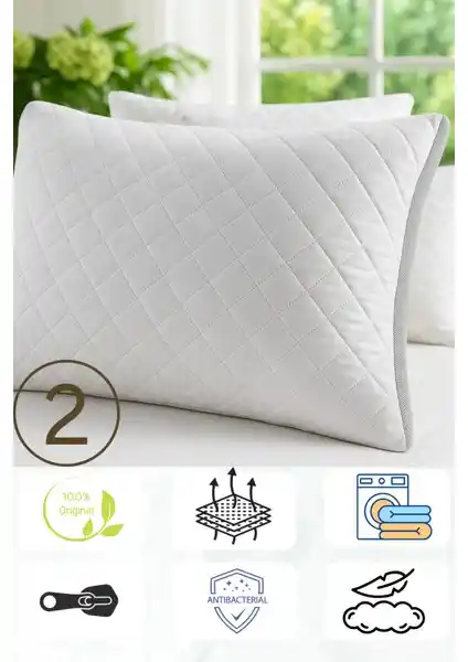 Skyes Home Çift Paket Klimalı Terletmez Yastık Yazlık Konfor ve Hava Geçirgenliği Sağlar