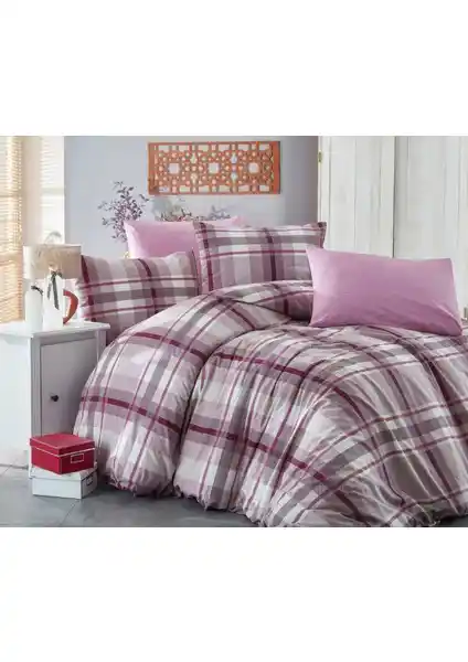 Snr Home Collection Mor Kareli Pamuklu Tek Kişilik Nevresim Seti Modern ve Dayanıklı Tasarımıyla Öne Çıkıyor
