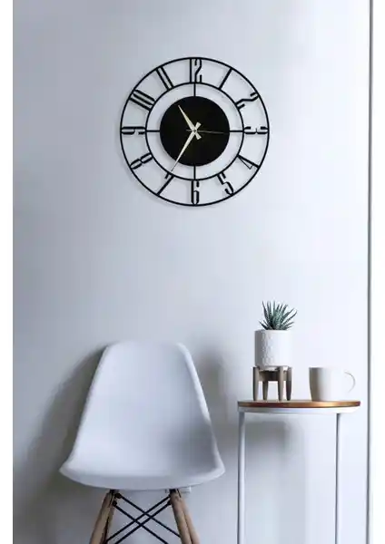 Soft Art Home Siyah Latin Metal Duvar Saati 50x50 cm modern ve şık tasarım