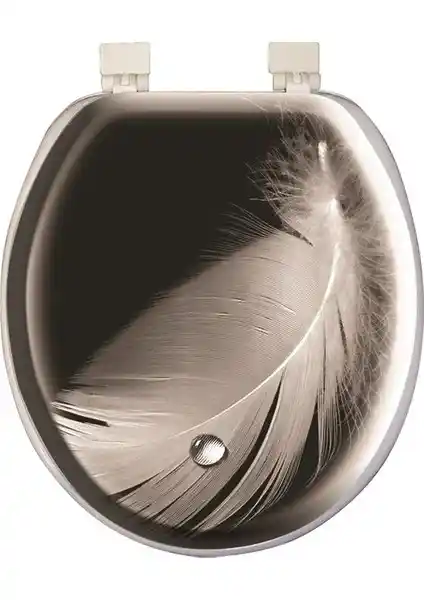 Softy Desenli Siyah Gri Tüy Desenli Klozet Kapağı Modern Banyo Dekorasyonu İçin Uygun