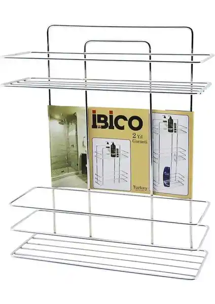 Soyluhan 2 Katlı Dikdörtgen Krom Metal Banyo Köşelik ile Modern ve Fonksiyonel Depolama Çözümü