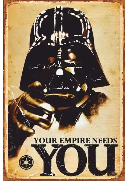 Star Wars Darth Vader Retro Ahşap Poster 20x30 cm ile Dekorasyonunuza Şıklık Katın