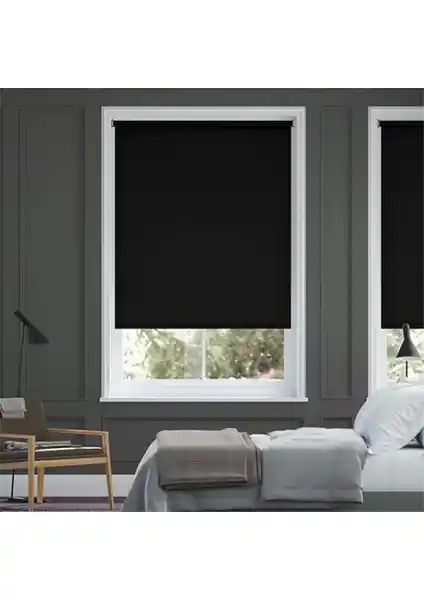 Story Perde Düz Siyah Güneşlik Stor Perde: Modern ve Dayanıklı İç Mekân Dekorasyonu Çözümü