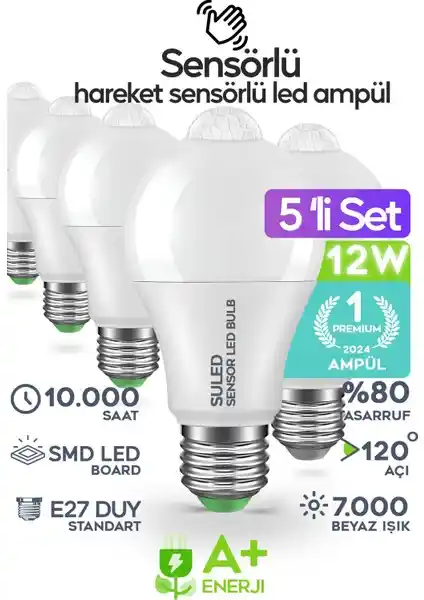 Suled Hareket Sensörlü LED Lambası Enerji Tasarrufu ve Pratik Kullanım İçin Uygun