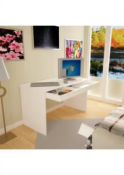 T Designo Activa Beyaz Çalışma Masası – Modern ve Fonksiyonel Ofis Çözümü