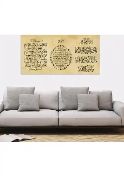 Tablosan Üçlü Dua Ayetel Kürsi Kanvas Tablo ile Evinize Hem Manevi Hem de Estetik Dokunuş