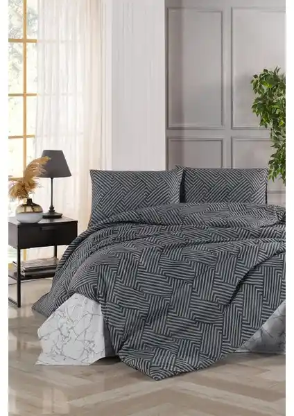 Tabu Home Utopia Çizgili Çift Kişilik Nevresim Takımı Modern ve Dayanıklı Tasarım